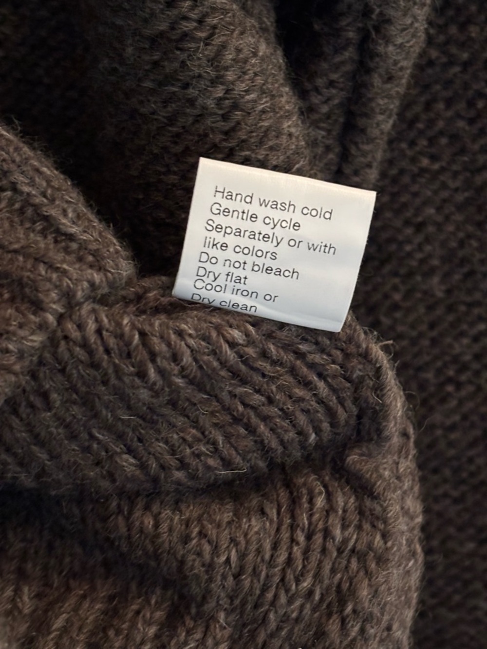 Quiet Luxury Wool Cableknit Fishermans Sweater Italy Paolo Mondo Brown Men's M - Picture 7 of 7